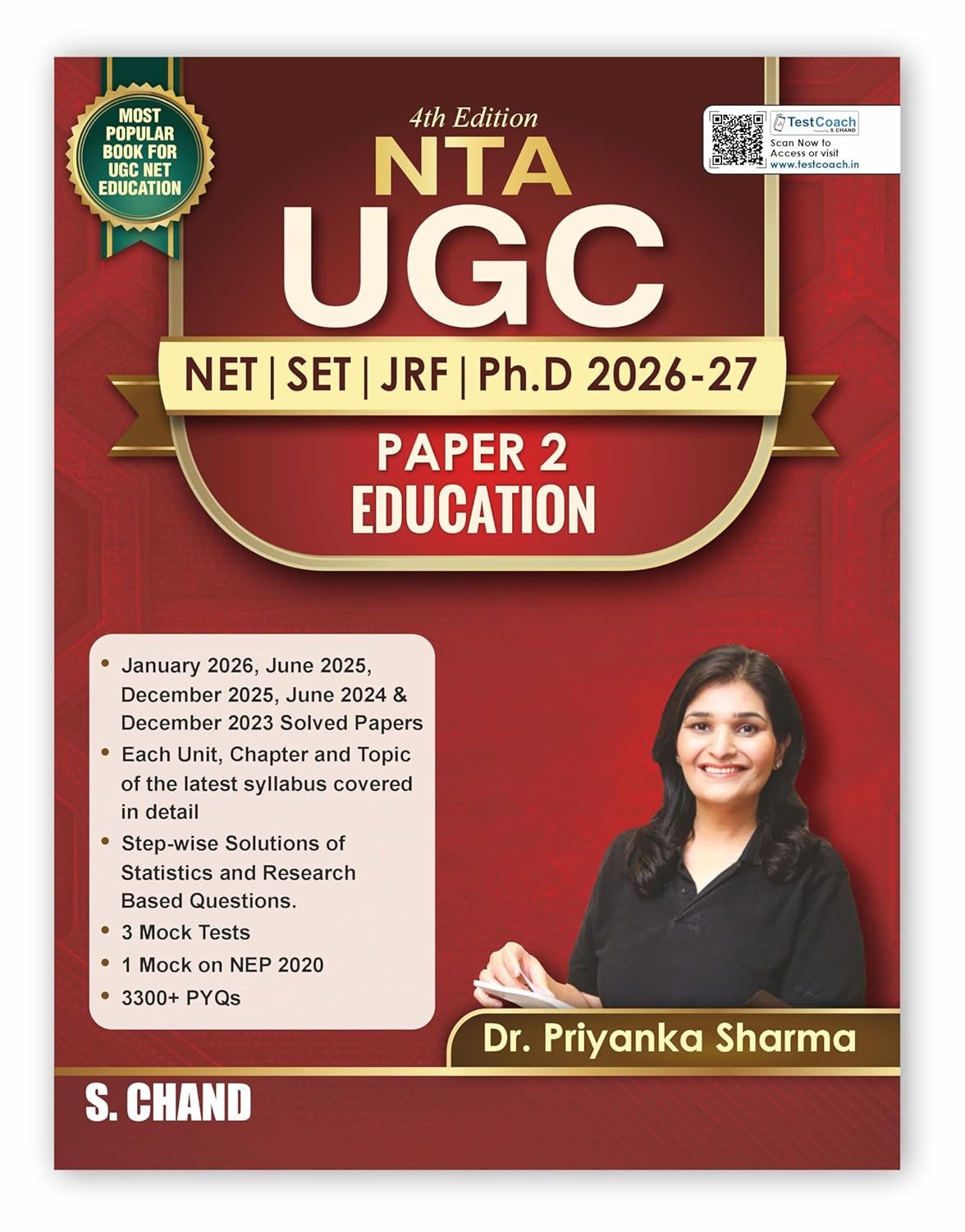 NTA UGC NET Education Paper 2 Book 2026 - 2027 (4th Edition) SET/JRF/Ph.D Exam | Best 3300+ PYQ Previous Year Questions, Solved Papers, Chapter & Topic Wise, Question Bank with Solution, Mock Test
