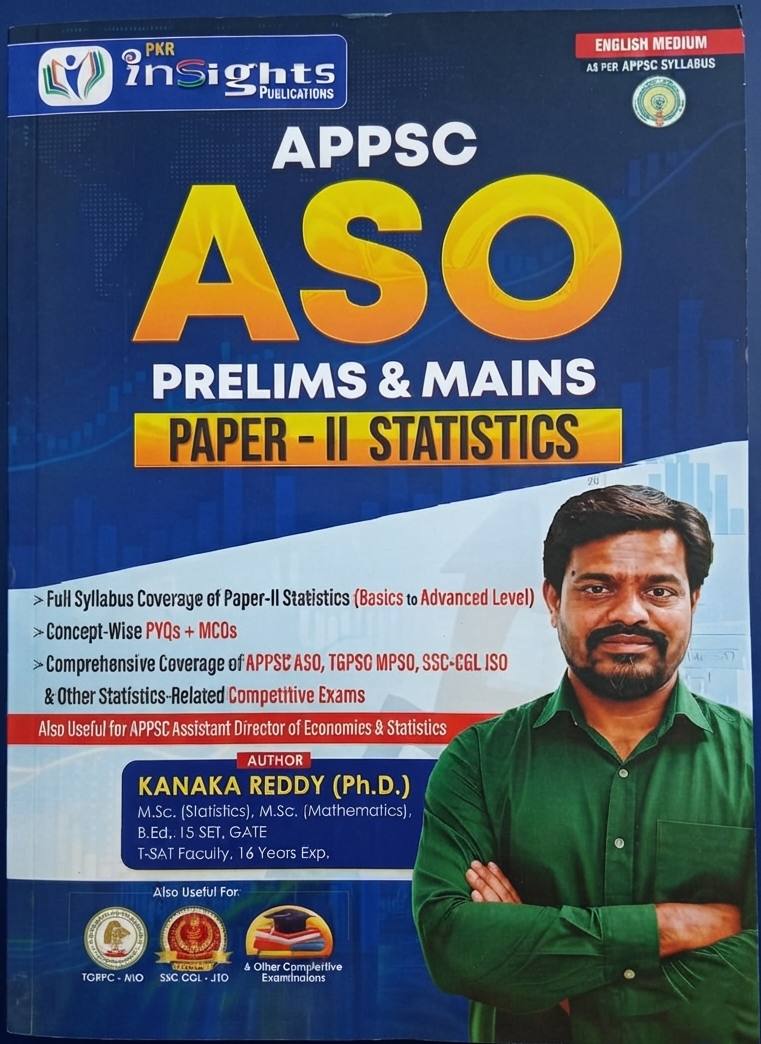 APPSC ASO PRELIMS & MAINS PAPER - II STATISTICS - (BASICS TO ADVANCED LEVEL) PYQ'S