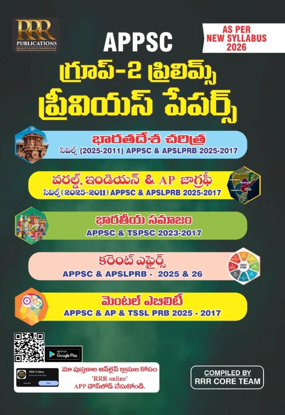 APPSC Group 2 Prelims Previous Year Solved Papers 2026 Edition (Telugu Medium) | Indian History, Geography, Indian Society, Current Affairs, Mental Ability