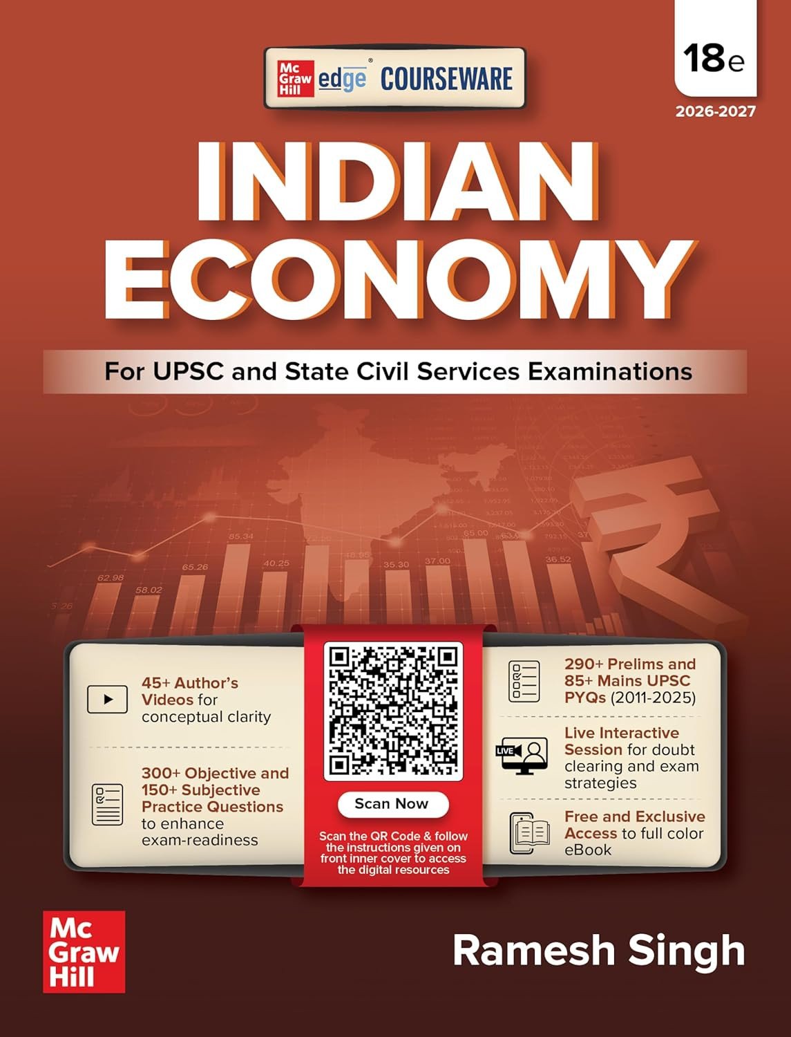 Indian Economy Courseware, 18e by Ramesh Singh for UPSC & Other Competitive Exams 2026 ll 290+ Solved Online Prelims PYQs (2011-2025) | 85+ Online Mains PYQs (2011-2025) | 45+ Author Videos | Economic
